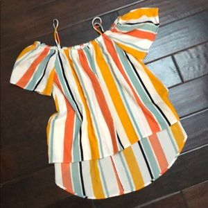 Very cute striped off the shoulder top